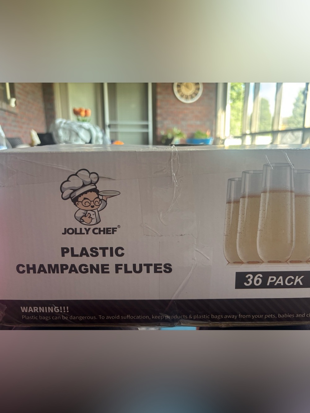Plastic Champagne Flutes - Clear, 21 in box
